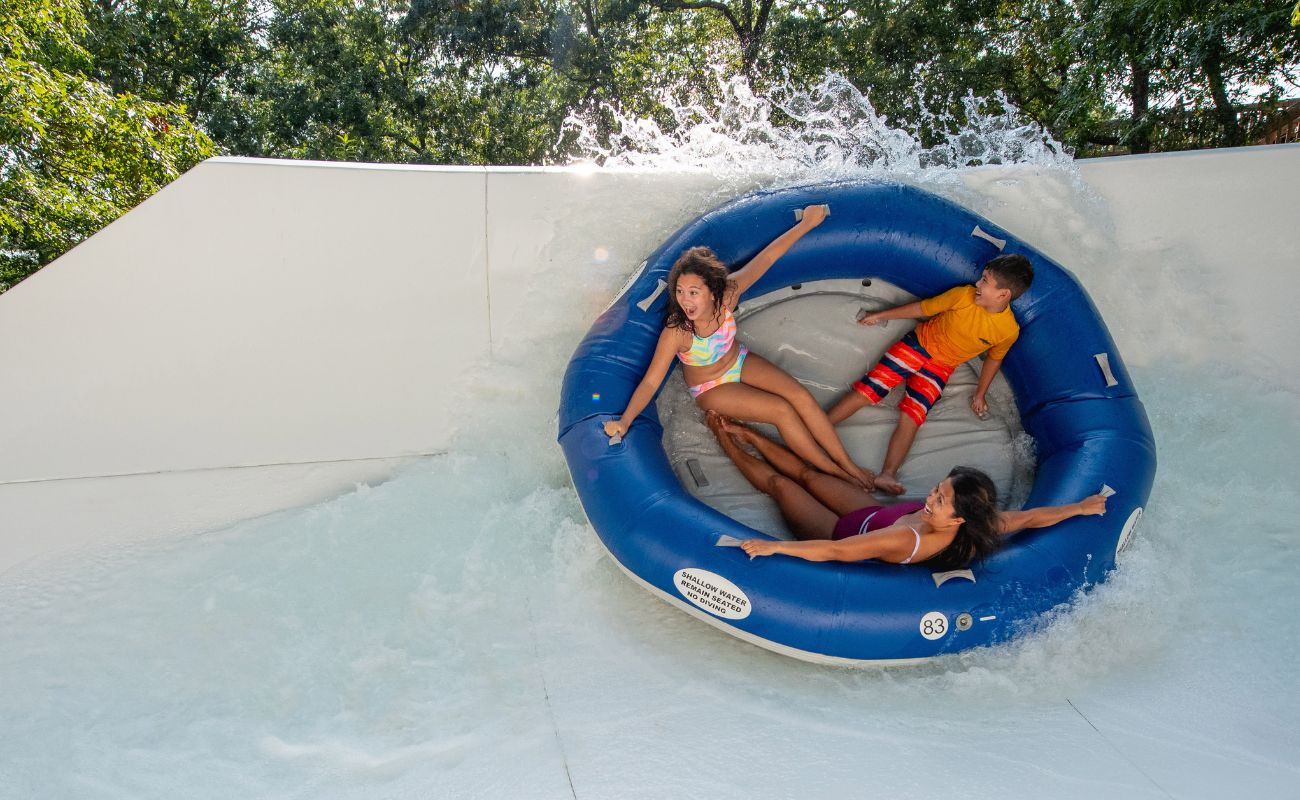 Kids playing in the water park