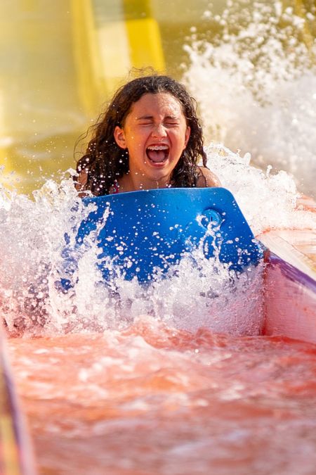 Kids playing in the water park