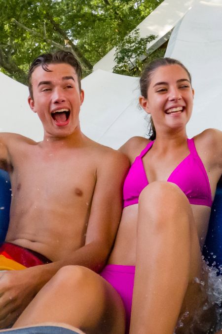 Kids playing in the water park