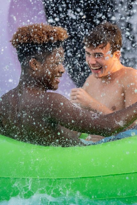 Kids playing in the water park